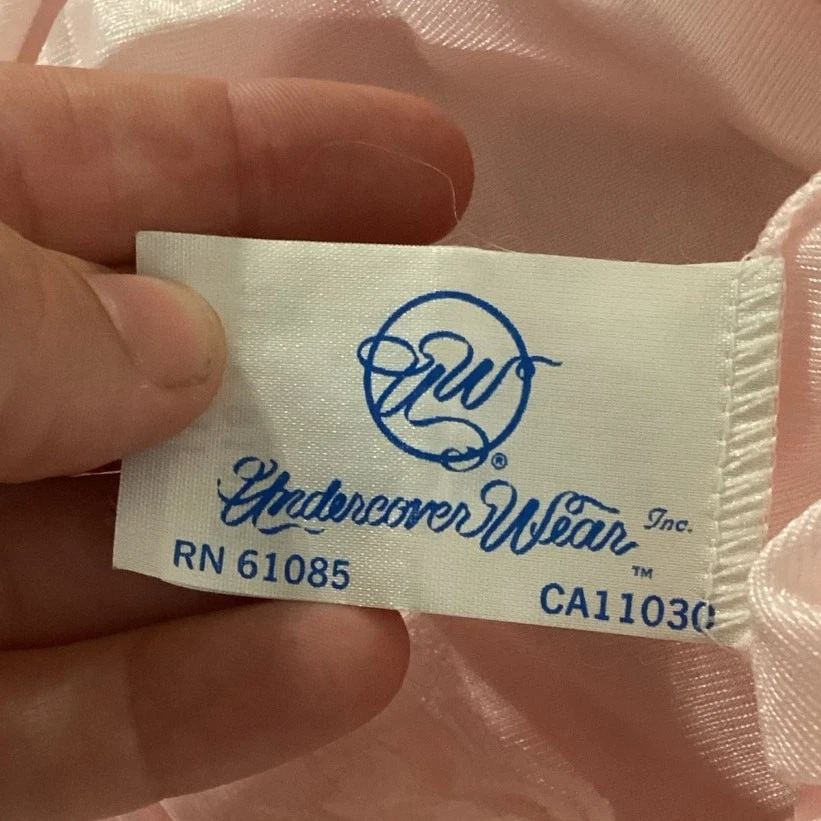 Camicia da notte donna lunga in raso vintage Undercover Wear piccola S blush rosa civetta