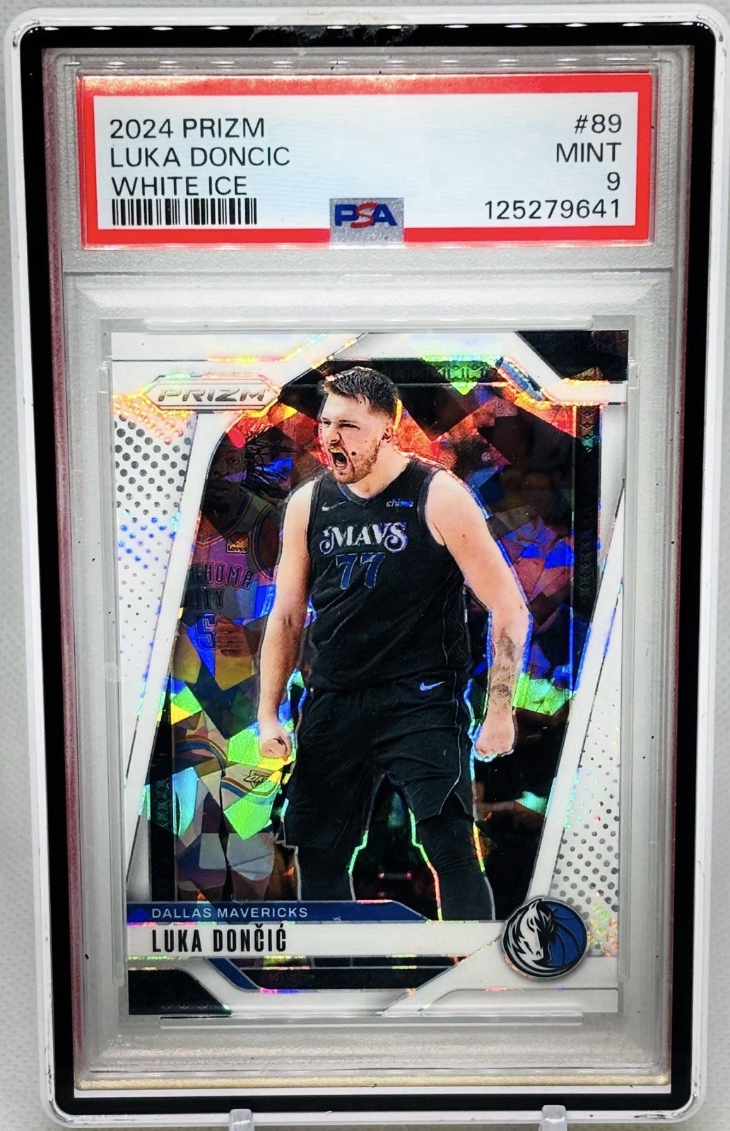 2024 Panini Prizm #89 Luka Doncic White Ice Prizm SSP #/35 PSA 9 Mint
