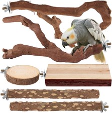 Natural Bird Perch Set   6PC Grapewood  Peppercorn Branch Perches, Toys