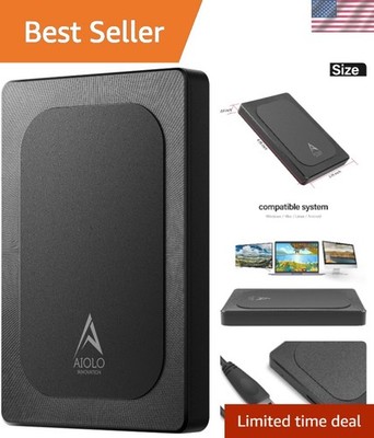 Durable 500GB External Hard Drive - Elegant Slim Design for On-the-Go Storage