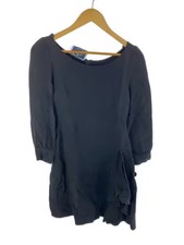 PRADA Mid-Length Dress/ Short Sleeve Dress/ Size 40/ Rayon/ Black/ P384U