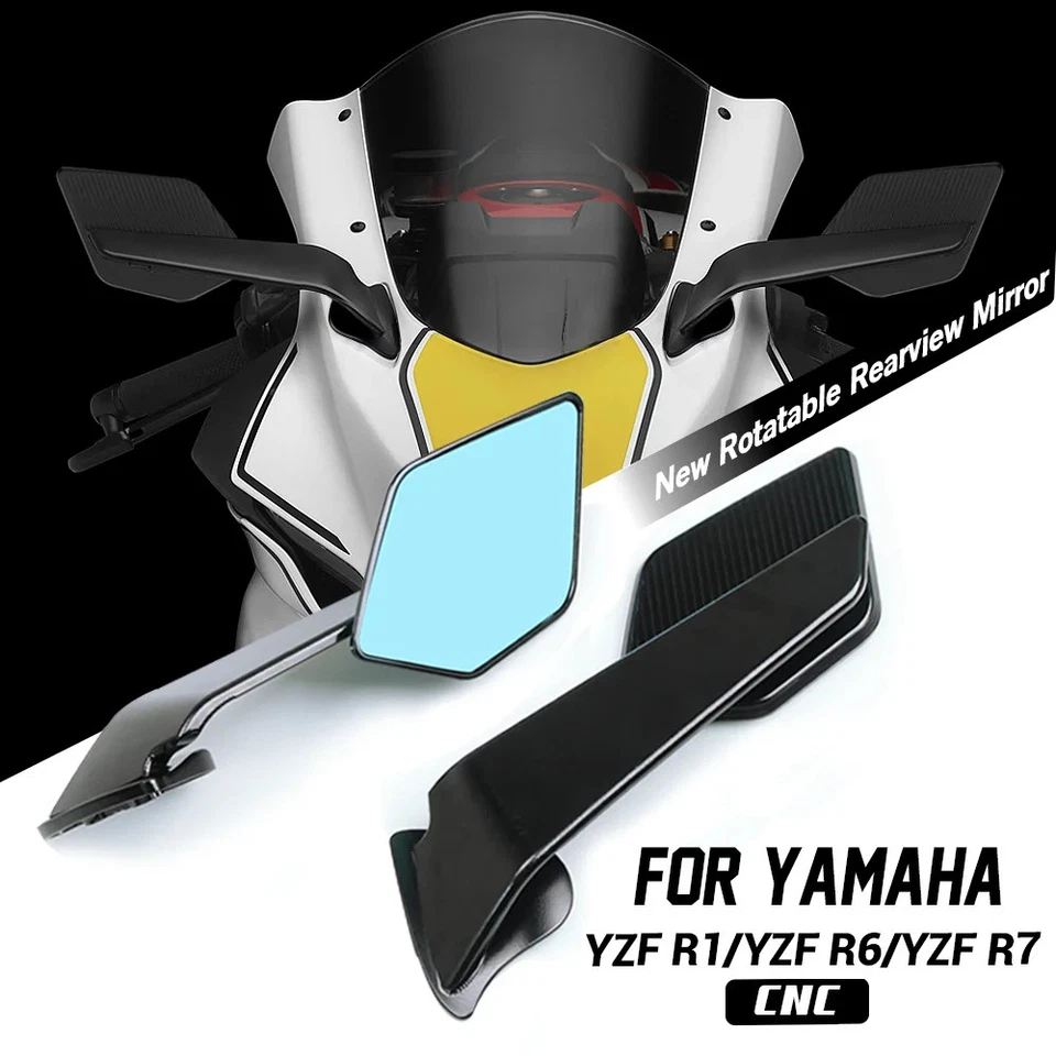 Espejos retrovisores laterales moto para Yamaha YZF R6 2017-2020 YZF R7 2021-2023 Foto 2 de 4