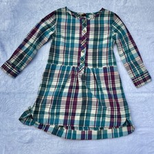 Tea Collection Cosmic Dress Size 4 Purple Real White Tartan Plaid