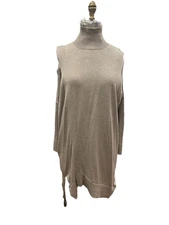 All Saints Dress Womens Beige S Cecily Sweater Asymmetric Open Shoulder Capsule