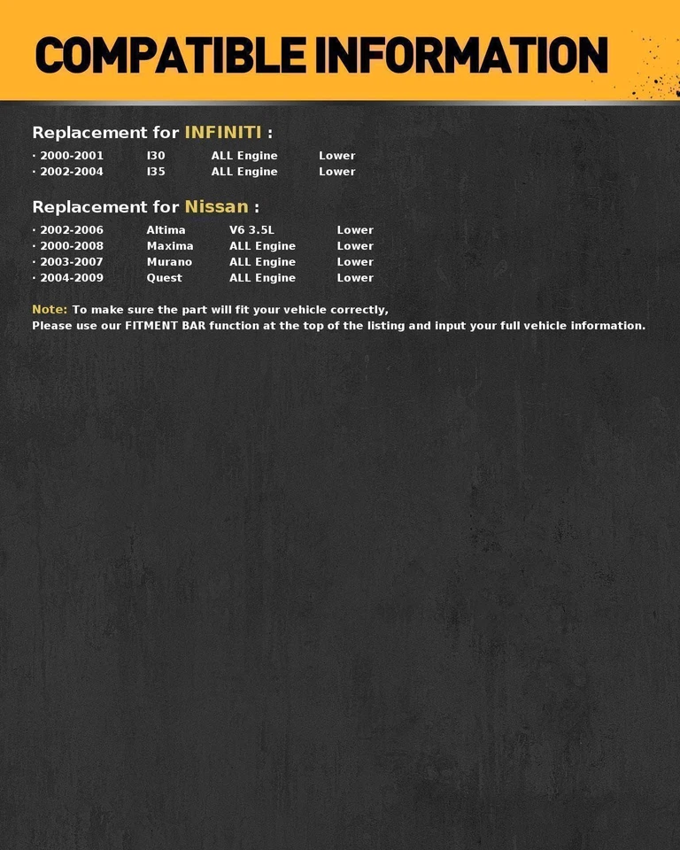 Cacerola de aceite del motor 264505 para Nissan Máxima 2000-2008 2003-2007 Nissan Murano Foto 2 de 4