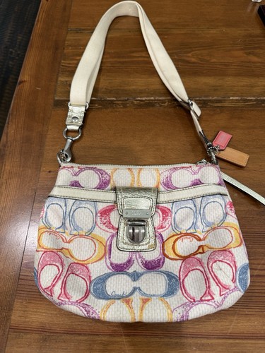 Vtg coach poppy signature Scribble Print Crossbody