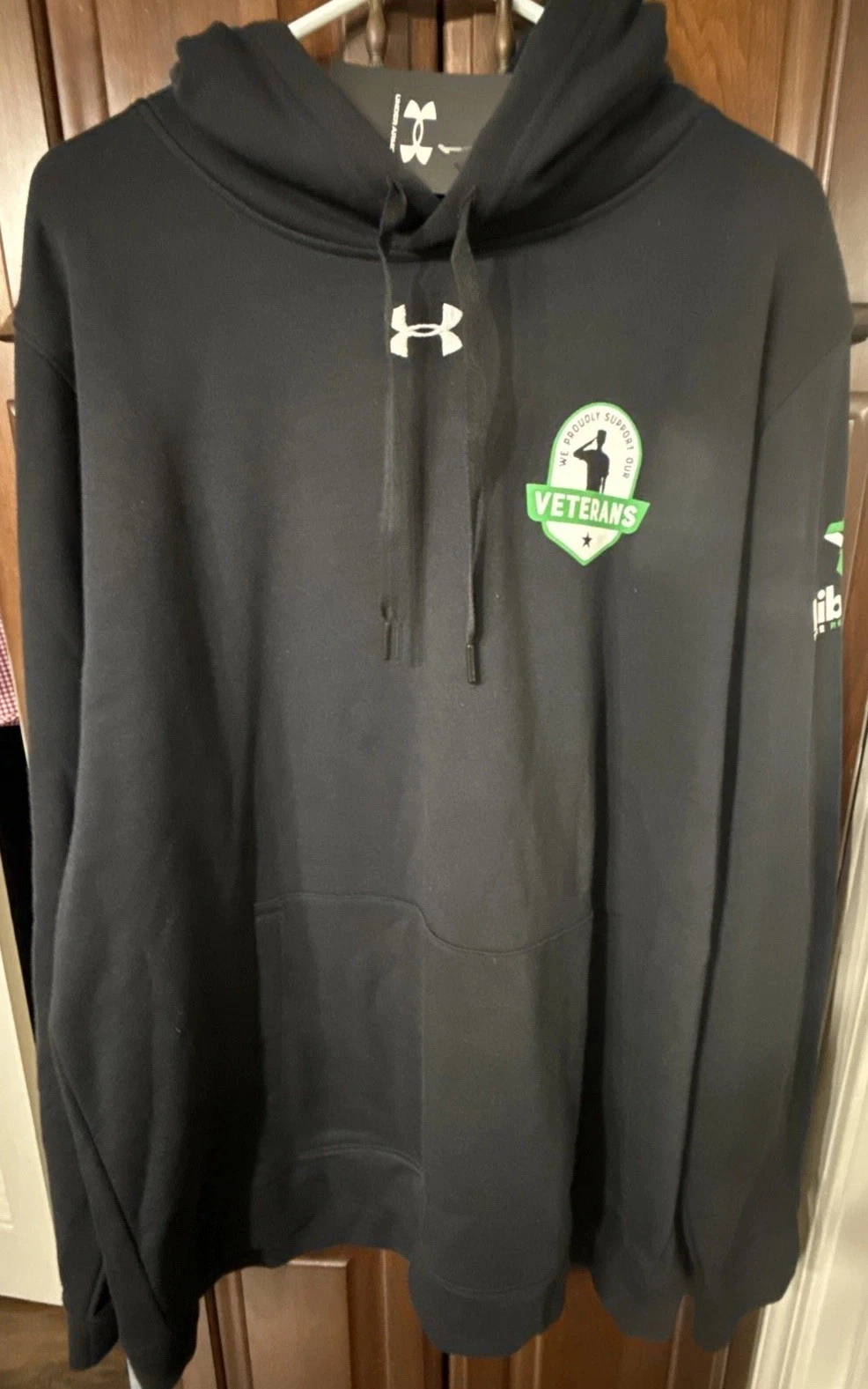 Under Armour Mens Hustle Fleece Hoodie Ultra Soft Cotton Blend VETERANS Support