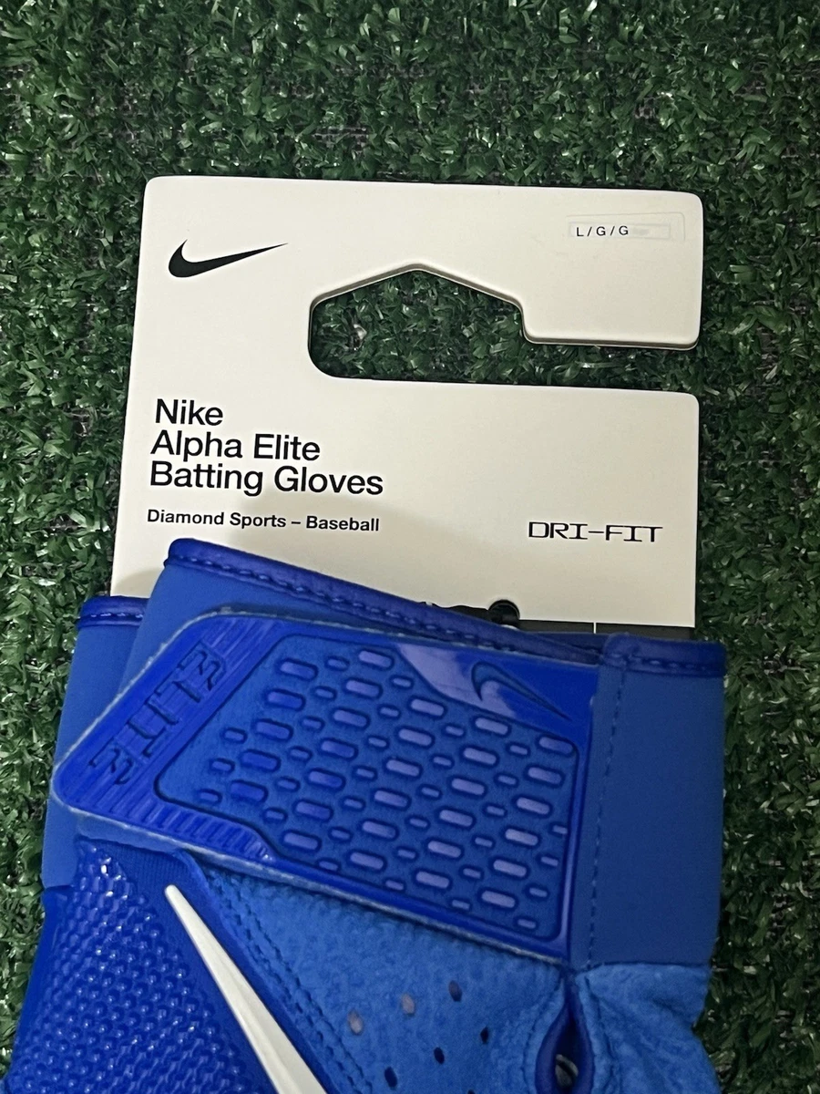 Guantes de béisbol de bateo Nike Alpha Elite para hombre talla grande azul real FD7868-434