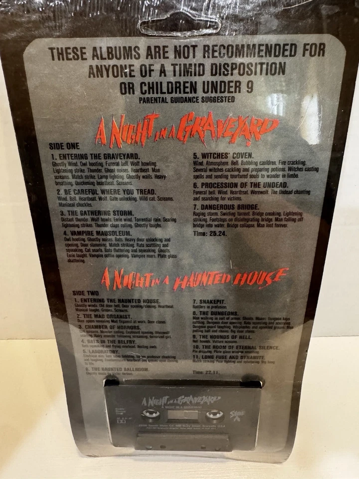 1987 Haunted House Haunted Graveyard Audio Cassette Tape EERIE Music Co Sealed - Image 4 of 4