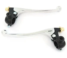 Yamaha Lever Set w/ Mirror Mounts - Clutch + Drum Brake - Black & Chrome - 7/8"