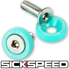 2 PC MINT GREEN 5MM WINDSCREEN FENDER WASHER BOLT KIT MOTORCYCLE WINDSHIELD M7