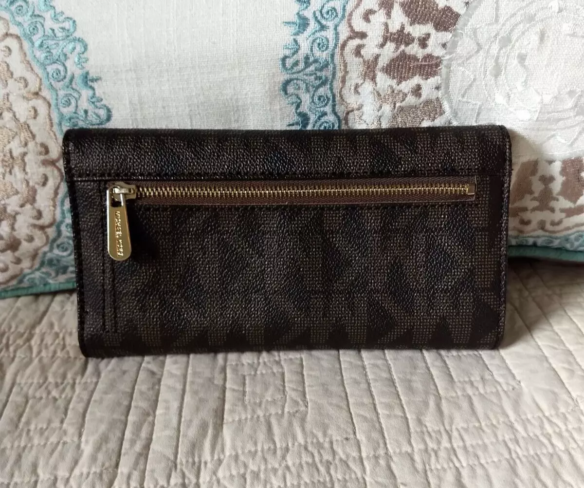 MICHAEL Michael Kors Jet Set Checkbook Wallet in Brown