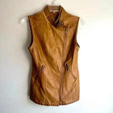 Chelsea & Violet Size Small Moto Vest Faux Leather Looks & Feels Authentic