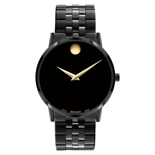 New Movado Museum Classic Black PVD Steel Bracelet Men's Watch 0607626