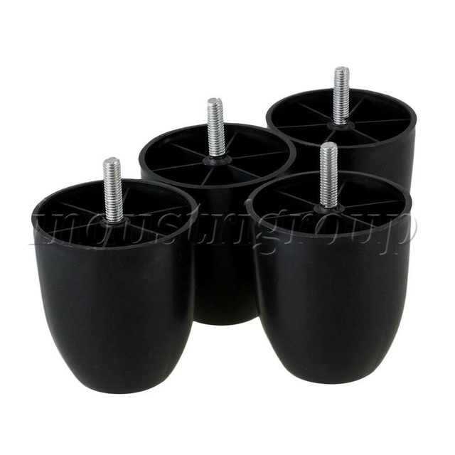 4x Plastic Cylinder Furniture Legs Feet 80x73x45mm for Bed Table Sofa