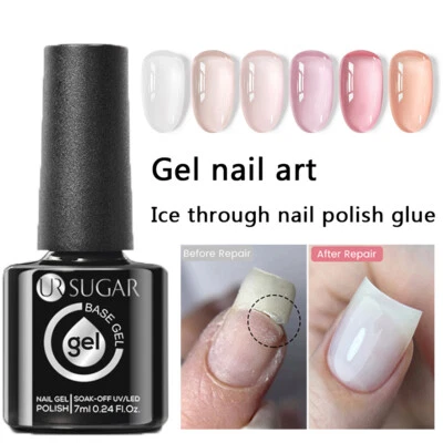 UR SUGAR 7ml Fiber Rubber Nail Gel Polish Base Gel Soak Off LED Gel Polish DIY