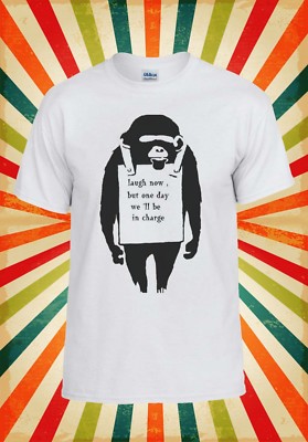Banksy Monkey Lough Now Hipster lustiges Herren Damen Trägershirt Tank Top Unisex T-Shirt 454