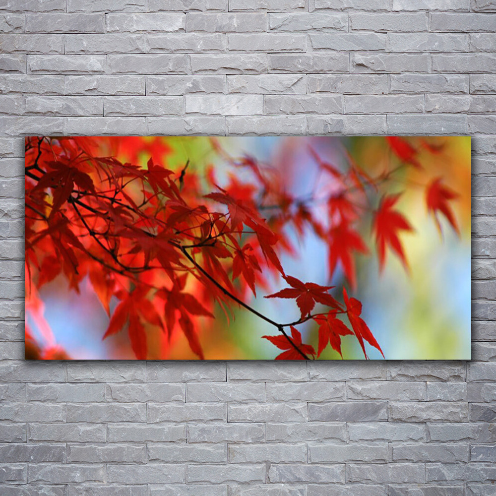Image sur verre acrylique 120x60 déco murale nature feuilles vertes