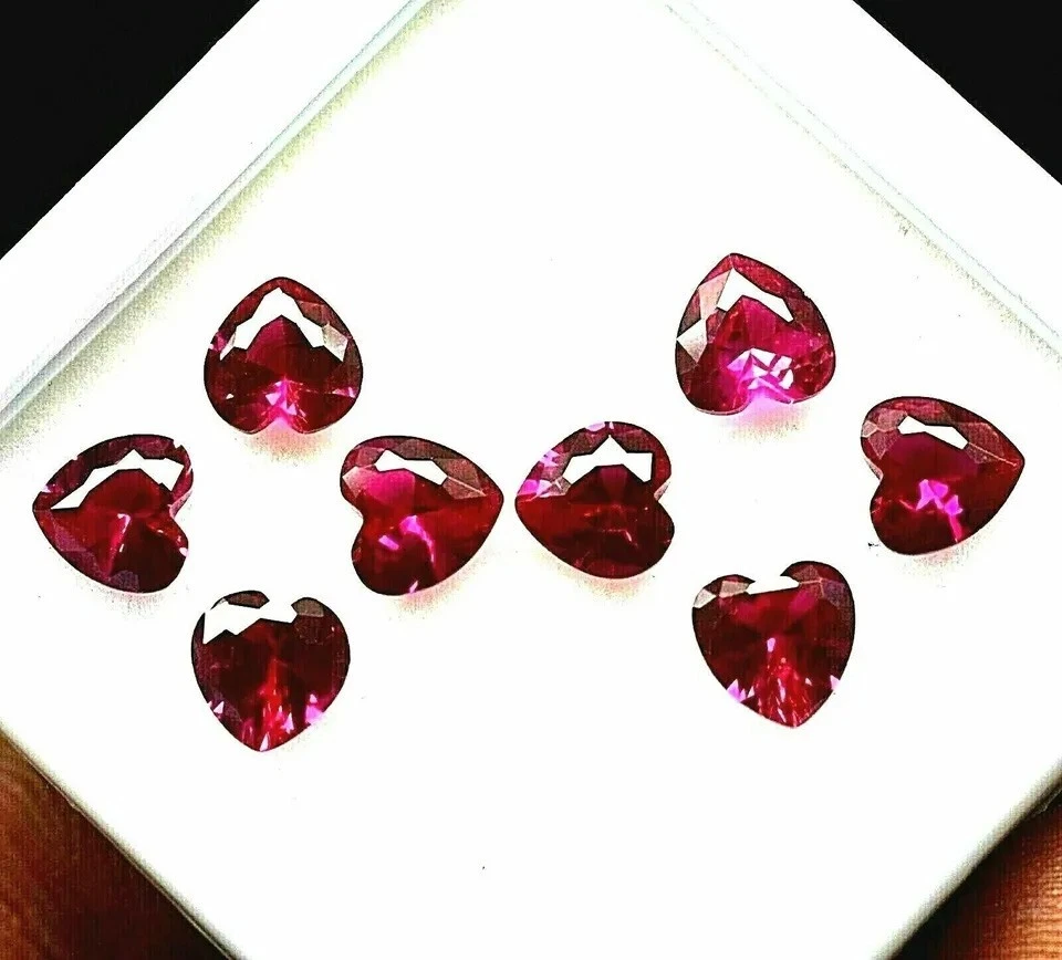 Natural Red Ruby Lots of Certified Loose Gemstone 10 Ct Heart Cut 6X6X3 MM - Image 4 of 4