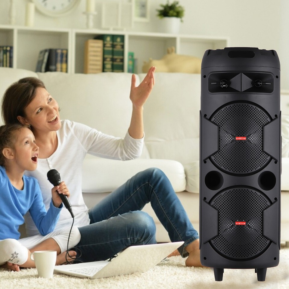 Loud Portable Bluetooth Speaker Dual Sub woofer Party Heavy Bass Sound ...