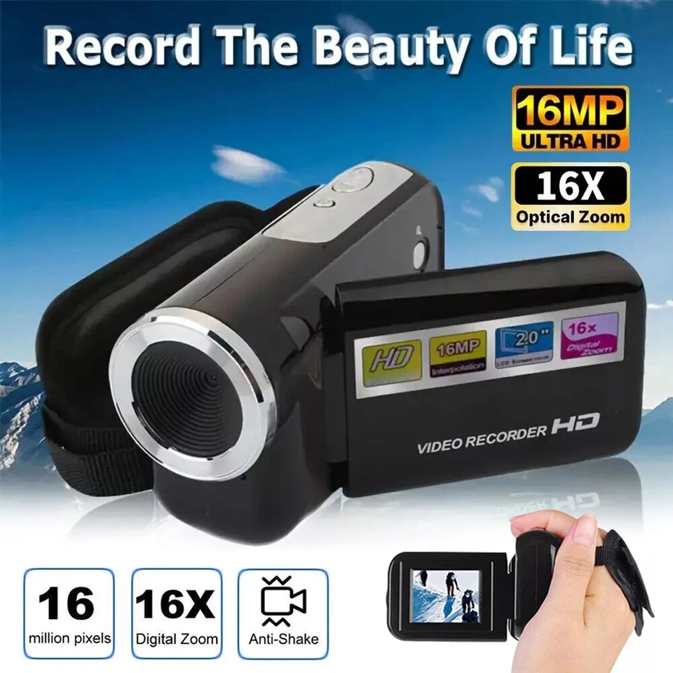 HD 1080P Video Camera Recorder Camcorder with 16MP 16X Zoom Color Screen Gift - Image 2 of 4