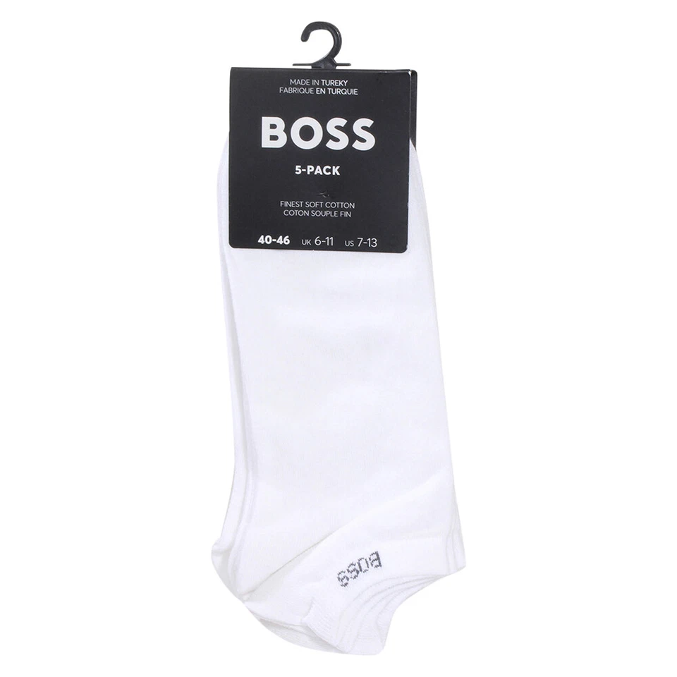 Hugo Boss Para Hombre 5 Pares Logo Tobillo No Show Calcetines Talla 7-13 Foto 2 de 2