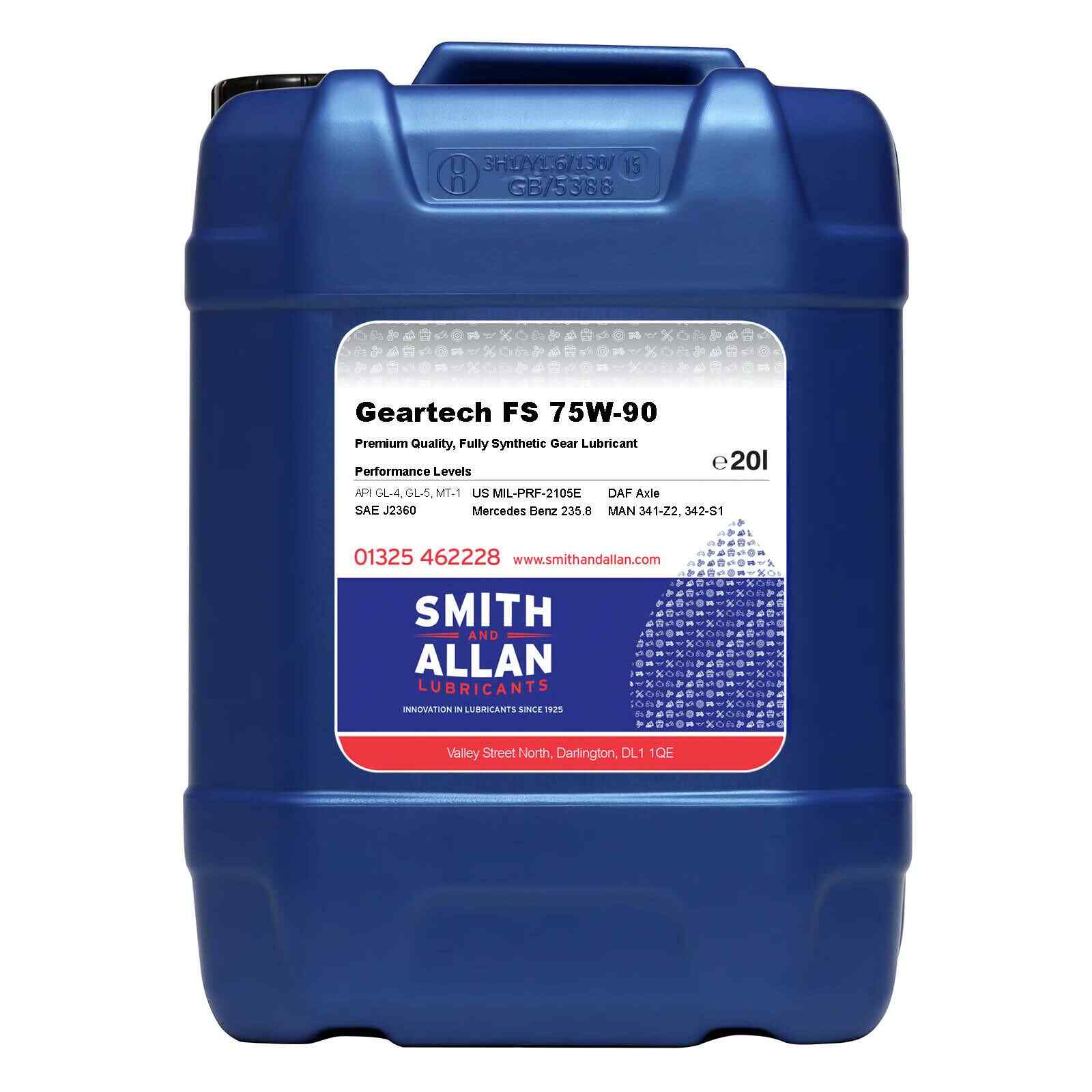 Fully Synthetic EP 75W90 Gear Oil API GL4 GL5 SAFXO Equivalent 20