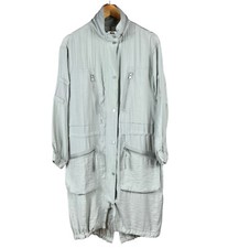 Allsaints Womens Agnes Parka Coat Size Xs Pale Grey Viscose Mid Length Light