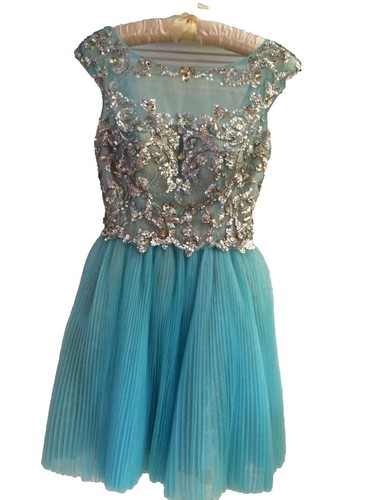 sherri hill white and gold two piece dress Sherri Hill Corset Lace Prom Dress 55467 Light Blue / 0 main image 0