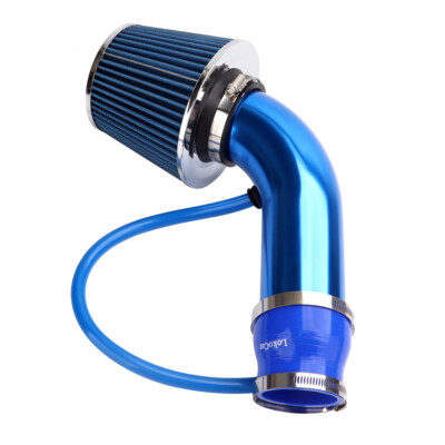 Universal 3'' 76mm Alumimum Car Cold Air Intake Filter Fits Pipe Hose System Blue