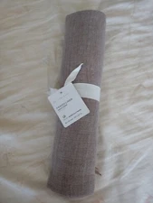pottery barn frayed linen table throw 50" sq new original $99 flax