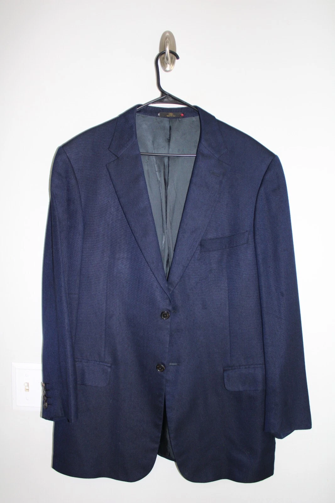 CAPPOTTO SPORTIVO VALENTINO BLU NAVY 100% VISCOSA tg 44L tuta giacca MADE IN ITALY