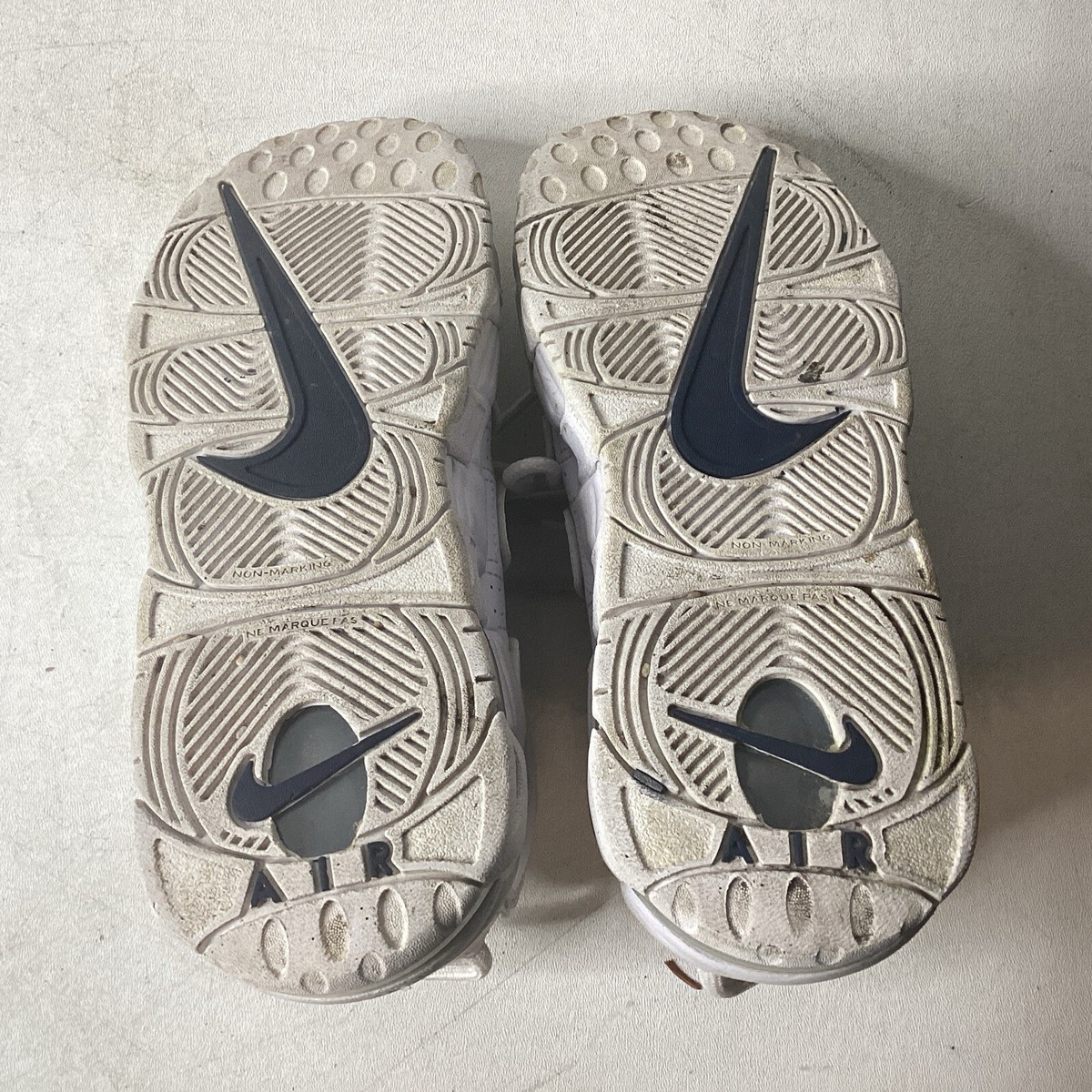 Nike Air More Uptempo White Midnight Navy GS | eBay