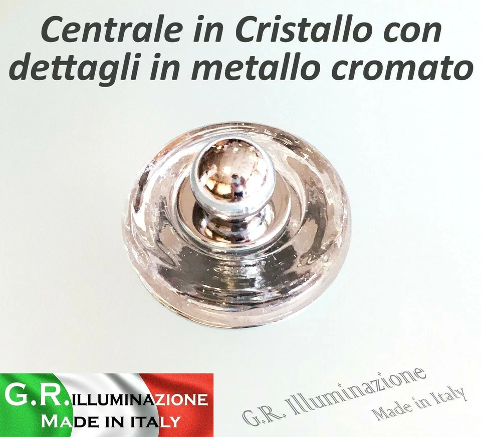 PLAFONIERA MODERNA IN VETRO ROSA 2 LUCI D40 LAMPADARIO CUCINA BAGNO Mina Cromo - Immagine 3 di 3