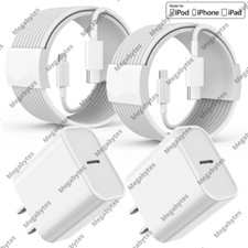 2Pcs 20W USB-C Fast Charger PD Power Adapter Cable For iPhone 14 13 12 11 8 7 XR