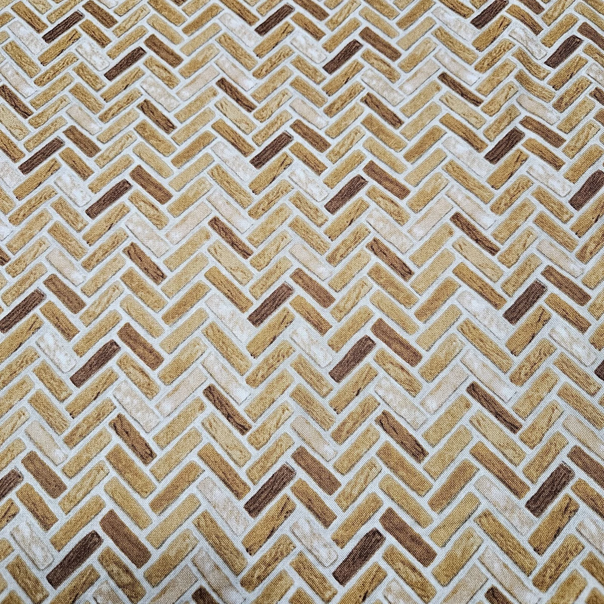 9215 Herringbone Print Cotton Fabric Gold Label Deep Long Brim Size 1751. Red Herringbone Linen Cotton Blend Fabric, 134 Cm Wide  main image 4