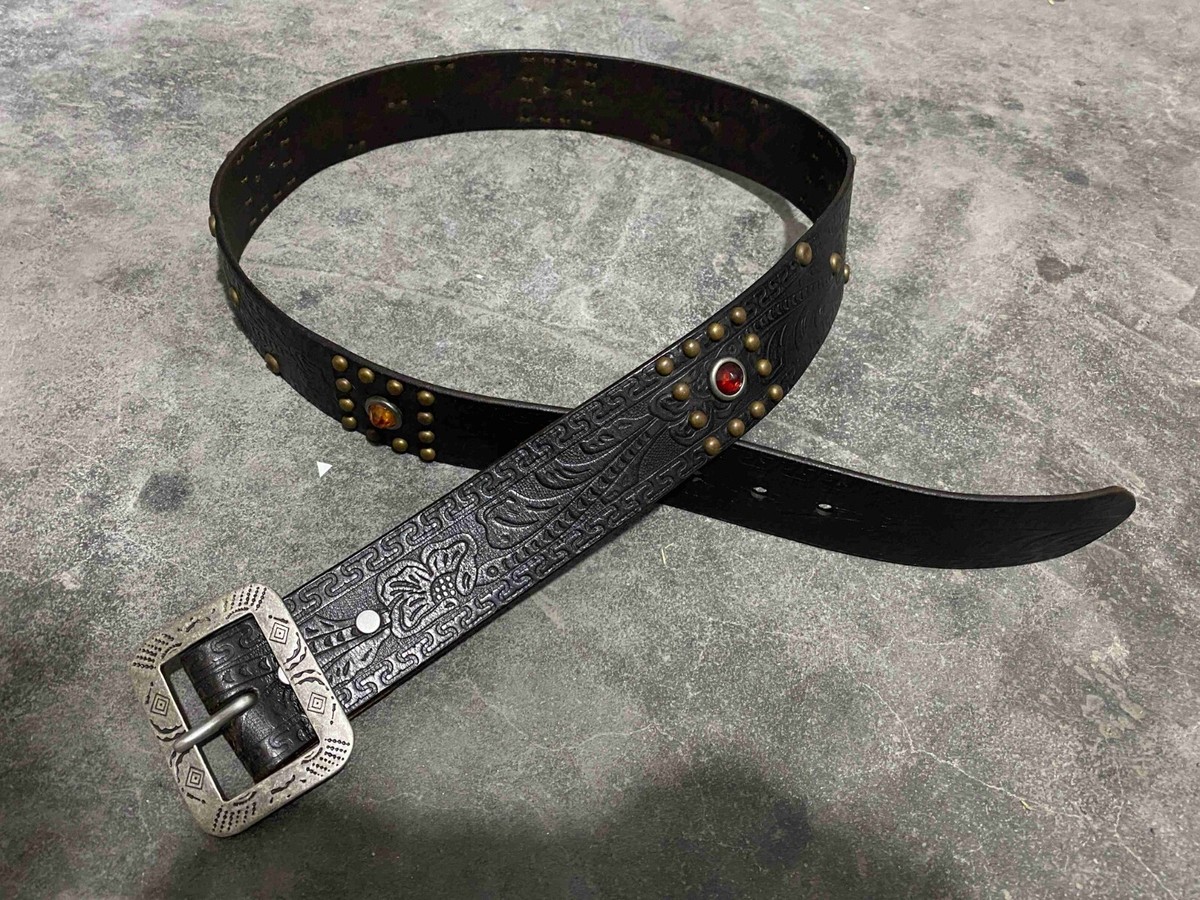 小物 RRL LEATHER STUDDED BELT Ralph Lauren RRL Studded Leather Belt | Brown | FARFETCH