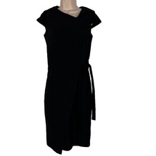 Grace Karin Sheath Dress Women's Medium Short Sleeve Knee Length Black Ruched