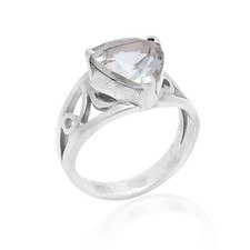 Women's Ring Trillion Shape Gemstone 925 Sterling Silver Band Everyday Ring Gift