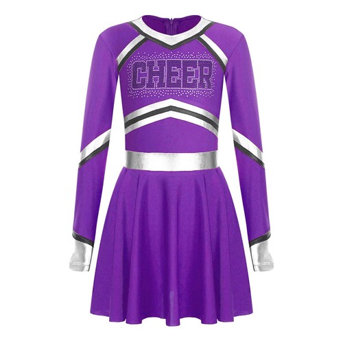 DE Kinder Mädchen Tanz Aktiv Cheerleader Wettkampf Cheerleading Glitzernd Kostüm - Bild 32 von 85