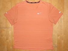 NIKE RUNNING MILER Heather Orange DRI-FIT Athletic Short Sleeve Small S Shirt