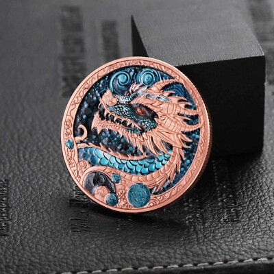 🔥🔥2024 Year Of The 🐉 Dragon Copper Round Colored Proof