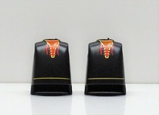 2 x CUERPO NEGRO + ESTAMPADO VIENTRE GRUESO PLAYMOBIL para caballero pirata indio RARO KP52