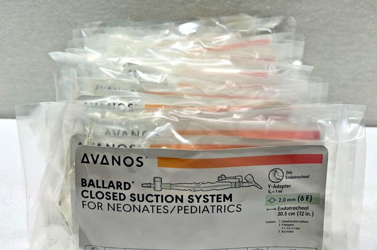 LOT OF19 BALLARD CLOSED SUCTION SYSTEM NEONATES/PEDIATICS Y ADAPTOR ENDOTRACHEAL