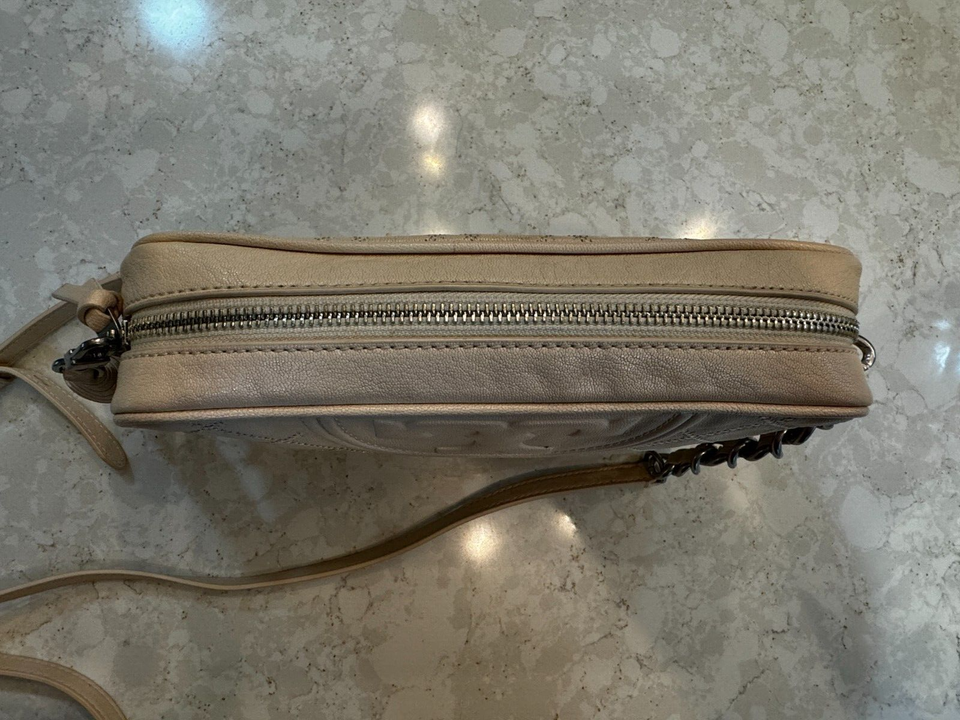 TORY BURCH IVORY CREAM Leather FLEMING CAMERA CROSSBODY Bag Purse eBay