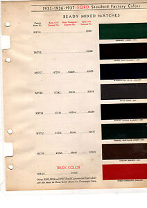 1931 Ford Color Chart