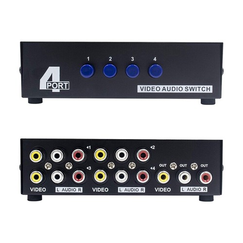Commutateur Audio RCA / 3,5 Mm 4 En 1 – Switch Passif – Pour Connecter Plusieurs Sources à Un Ampli Ou Casque