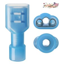 50PCS Blue Nylon Female Spade Wire Connectors Quick Disconnect Terminal 16-14AWG
