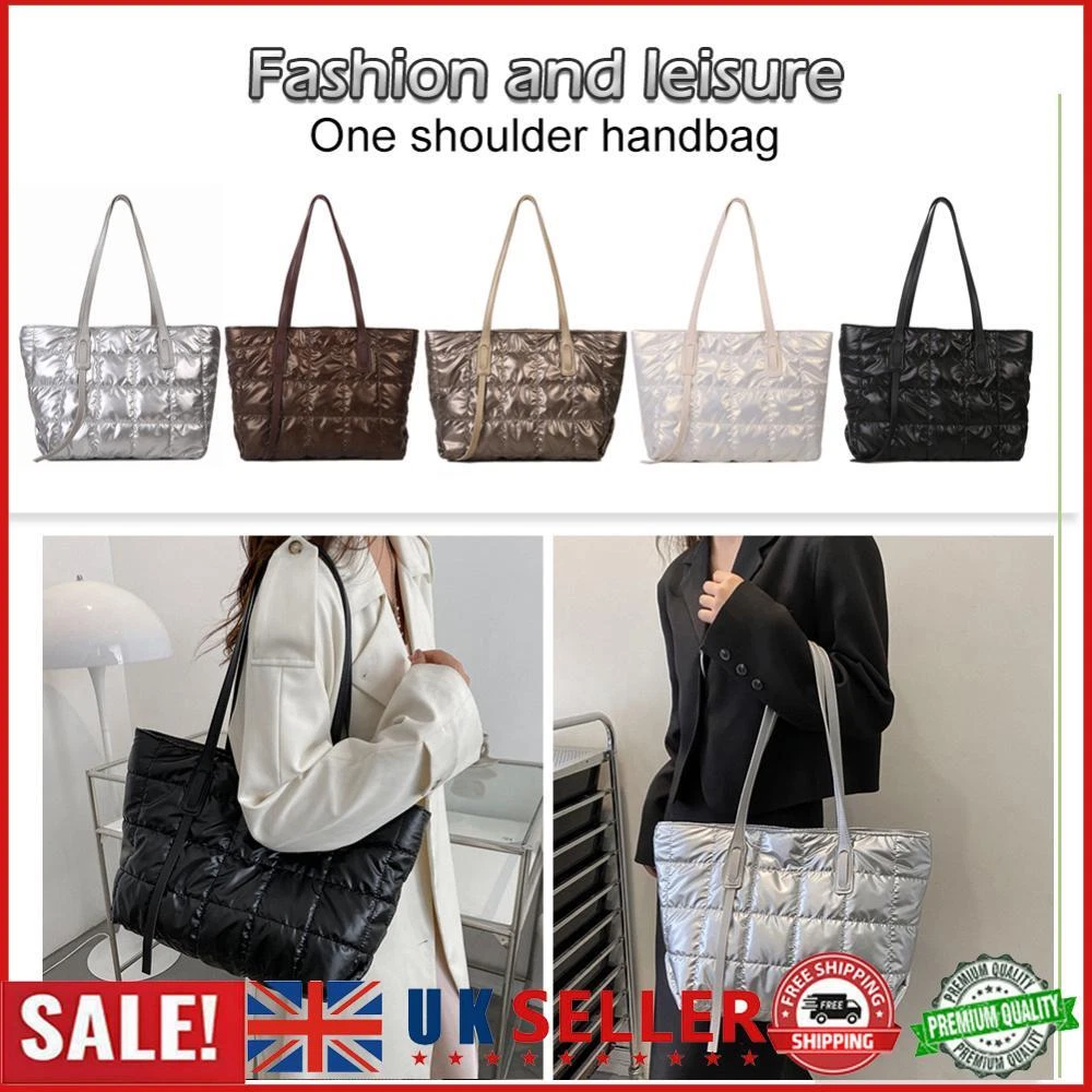 Cotton Padded Ladies Handbags Rhombus Pattern Purses Handbags for School Student