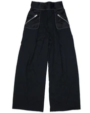 JW Anderson Wide Leg Tuxedo Trouser Pant Black Virgin Sheep Wool Womens US 4